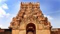 Ancient temple facade of Brihadisvara Temple in Thanjavur, india.