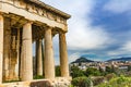 Ancient Temple of Hephaestus Columns Agora Athens Greece Royalty Free Stock Photo