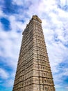 Ancient temple huge entrance gate amazing architecture isolated with bright sky