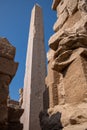 Ancient Temple of Karnak in Luxor - Ruined Thebes Egypt. Obelisk  at Karnak Temple of Amon-Ra Royalty Free Stock Photo