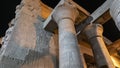 The ancient temple of Kom Ombo in Egypt against the background of the night sky. Royalty Free Stock Photo