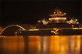 Ancient Temple Night Jinming Lake Kaifeng China