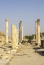 An ancient temple in the Roman ruins of Beth Shean National Park close to Mount Gilboa, the death site of King Saul of Israel Royalty Free Stock Photo