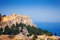 Ancient temple ruins of Lindos Acropolis, Greece Royalty Free Stock Photo