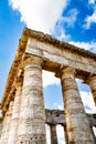 Ancient Temple Ruins in Segesta Sicily Royalty Free Stock Photo