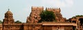 The ornamental towers in the ancient Brihadisvara Temple in Thanjavur, india. Royalty Free Stock Photo