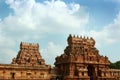 The entrance towers in the ancient Brihadisvara Temple in Thanjavur, india. Royalty Free Stock Photo