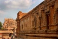 Ornamental architecture work of the ancient Brihadisvara Temple in Thanjavur, india. Royalty Free Stock Photo