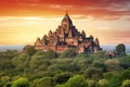 Ancient Temples of Bagan at sunrise, Myanmar (Burma)