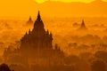 The Ancient Temples of BaganPagan at dawn. Royalty Free Stock Photo