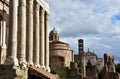 Ancient temples and churches from Roman Forum Royalty Free Stock Photo