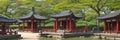 Ancient temples and pagodas surrounded by magnificent parks and gardens in Seoul, South Korea.