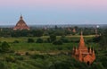 Ancient temples stupas in city of Bagan, Myanmar Royalty Free Stock Photo