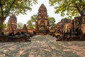 Ancient temples, Wat, Buddhist statues in Ayutthaya, Thailand Royalty Free Stock Photo