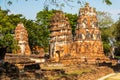 Ancient temples, Wat, Buddhist statues in Ayutthaya, Thailand Royalty Free Stock Photo