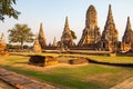 Ancient temples, Wat, Buddhist statues in Ayutthaya, Thailand Royalty Free Stock Photo