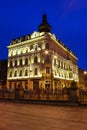 Ancient tenements by night in Krakow, Poland Royalty Free Stock Photo