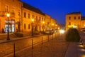 Ancient tenements in old town, Wieliczka, Poland.