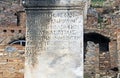 Ancient Text on a Marble Pillar in Ephesus, Turkey