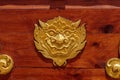 Ancient Thai art golden lion-singha