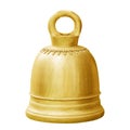 Ancient thai bell, big bell isolate on white Royalty Free Stock Photo