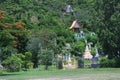 Ancient Thai Cemetery Landscape at a Thai Temple on the Mountain in Thailand