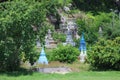 Ancient Thai Cemetery Landscape at a Thai Temple on the Mountain in Thailand