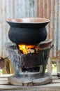 Ancient Thai food cooking by stove Royalty Free Stock Photo