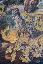 Mural fresco of Ramakien epic at the Grand Palace in Bangkok, Th Royalty Free Stock Photo