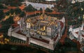 Ancient thai painting Ramayana story. Temple of the Emerald Buddha, 01