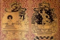 Ancient Thai pattern on wall in Thailand Buddha Temple , Asian Buddha style art, Beautiful pattern on temple wall