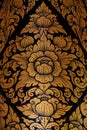 Ancient Thai pattern on wall in Thailand Buddha Temple , Asian Buddha style art, Beautiful pattern on temple wall