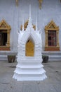 Ancient Thai stone boundary markers, Sema. Wat Rakhang Kositaram Woramahawihan in Thailand