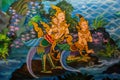 Ancient Thai-style murals in the thai temple. Royalty Free Stock Photo