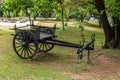 Ancient thai style wooden cart in northern part of Thailand Royalty Free Stock Photo