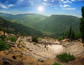 The ancient theater of Delphi in Greece Royalty Free Stock Photo