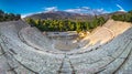 The ancient theater of Epidaurus or `Epidavros`, Argolida prefecture, Greece.