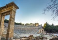 The ancient theater of Epidaurus or `Epidavros`, Argolida prefecture, Greece.