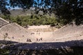 The ancient theater of Epidaurus or Epidavros, Argolis regional unit, Peloponnese, Greece. Royalty Free Stock Photo