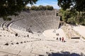 The ancient theater of Epidaurus or Epidavros, Argolis regional unit, Peloponnese, Greece. Royalty Free Stock Photo