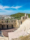 Ancient theater in Greece, Athnes Royalty Free Stock Photo