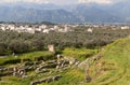 Ancient theater and the modern city of Sparta