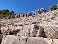 Ancient theater of Perga. Amphitheater. Ancient city. Turkey. Manavgat. Antalya. Landmarks of Turkey Royalty Free Stock Photo