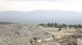 Ancient theater sitting area standing in perspective