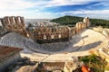 Ancient theater in summer day in Acropolis Greece, Athnes Royalty Free Stock Photo