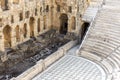 Ancient theatre of Herodes Atticus is a small building of ancient Greece used for public performances of music and poetry, below Royalty Free Stock Photo