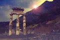 The ancient Tholos of Delphi, a world famous archaeological site in Greece Royalty Free Stock Photo