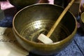 Ancient Tibetan Singing Bowl Royalty Free Stock Photo