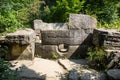 Ancient tiled dolmen in the valley of the river Jean near Black Sea, Russia, southeast of Gelendzhik Royalty Free Stock Photo