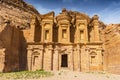 Ancient tomb carved in the rock, Ed Deir The Monastery Petra, Jordan, Asia Royalty Free Stock Photo